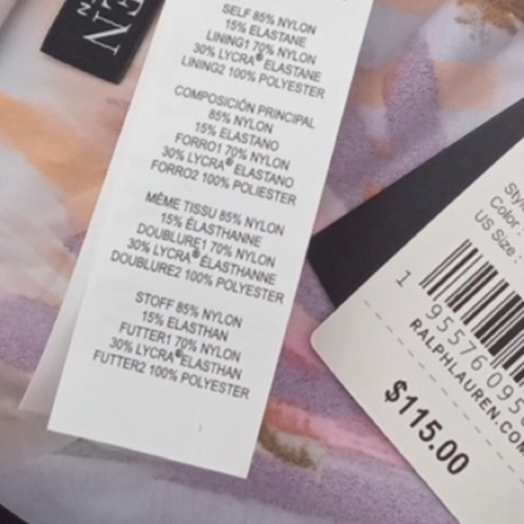 Lauren Ralph Lauren Jungle Paradise High-Neck Halter Tankini Top swimsuit - Picture 9 of 10